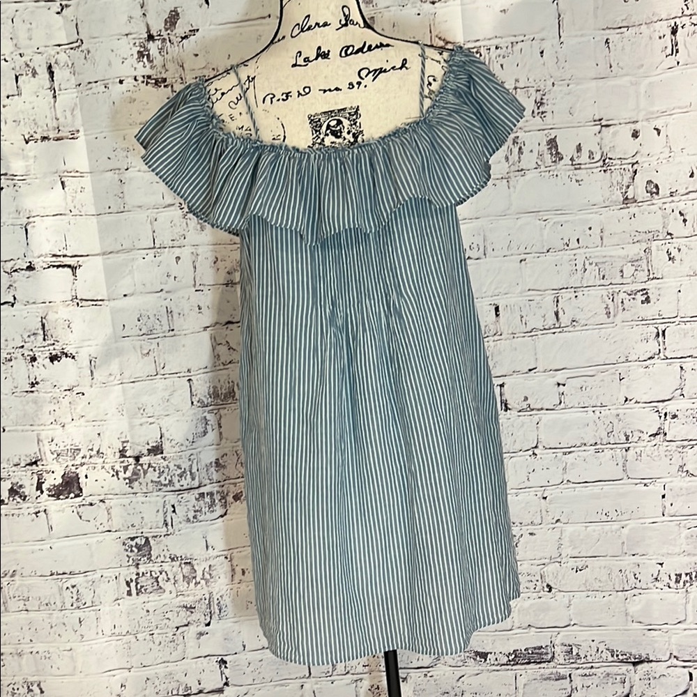 Greylin Blue Striped Mini Dress